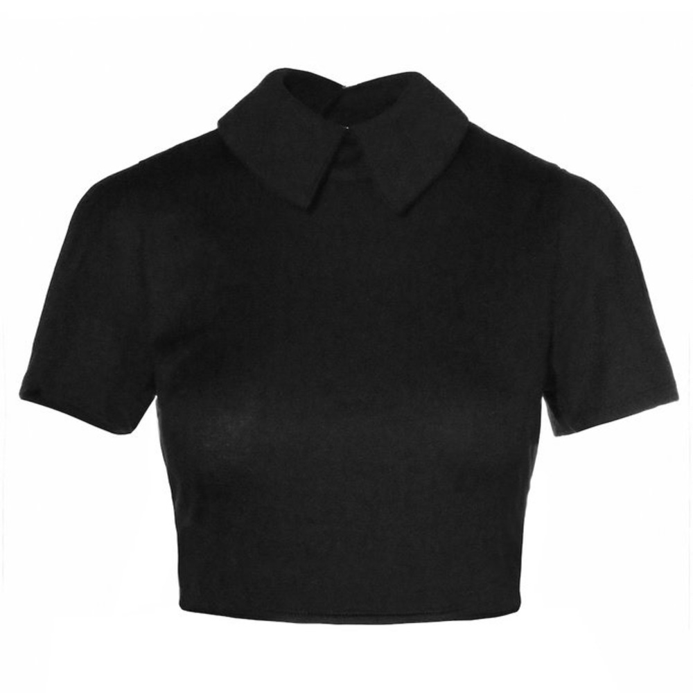 DEANDRI addams black collar top shirt